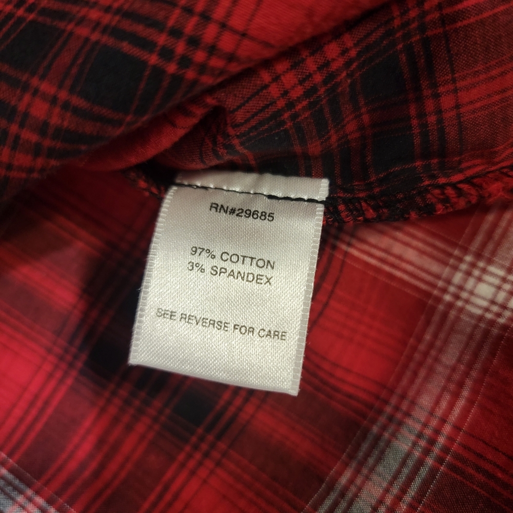 Pendleton Womens Black Pearl Snap Button Red Plai… - image 6